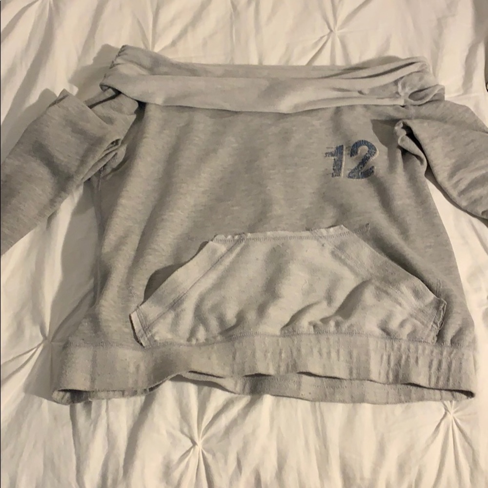 Off the shoulder hoodless hoodie